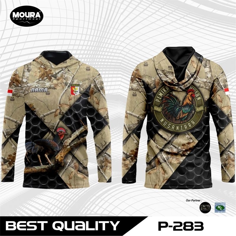 MOURA | Baju Pemikat Ayam Hutan | Bebas Custom Nama Logo | Gratis Buff | Dryfit Premium