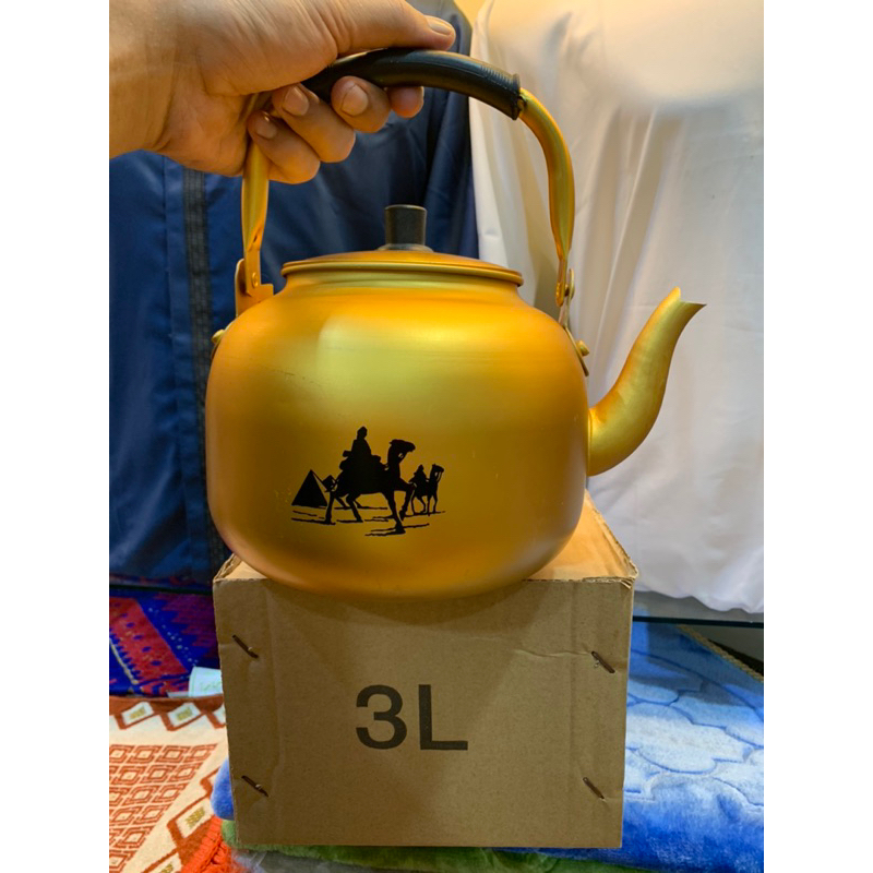 Teko Kuning Air Zam-zam Arab 3 Liter Motif Unta | Ceret Arab / Tempat Minum zam-zam Oleh-Oleh Haji D