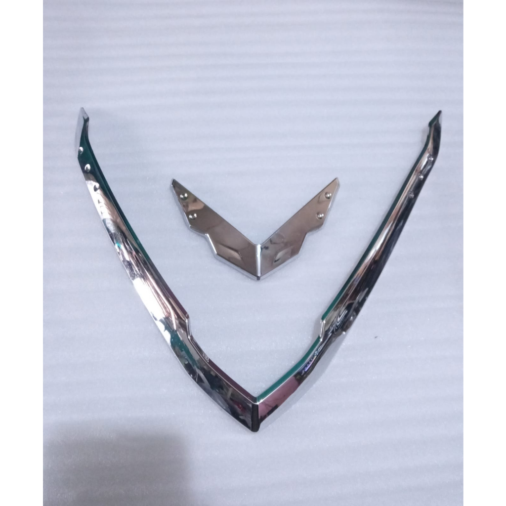 Garnish Headlight dan Garnish Front Steering Chrome Vario 125 150 Led Old Origonal