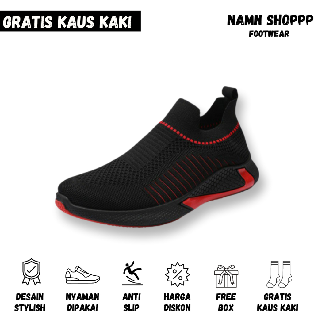 Sepatu Slip On Pria Sneakers Fashion Footwear Footstep Kerja Kantor Sekolah Sport Olahraga Anak Laki