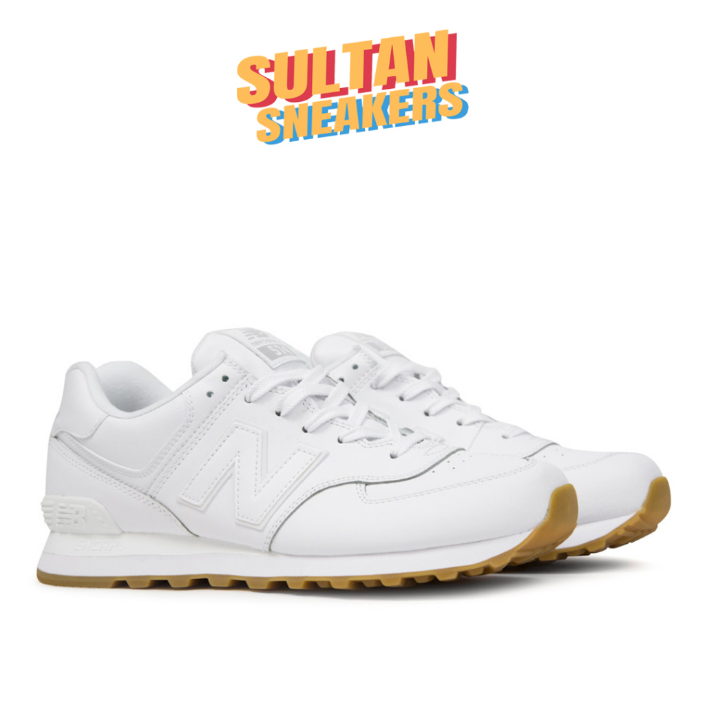 Sepatu New Balance 574 Leather White Gum