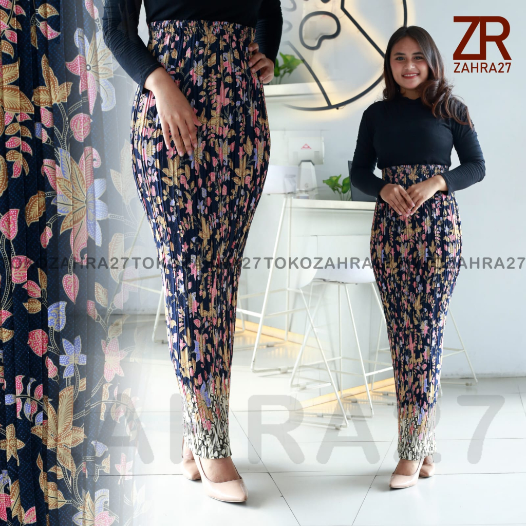 Rok Plisket Batik Bawahan Kebaya MOTIF BOGENVILLE