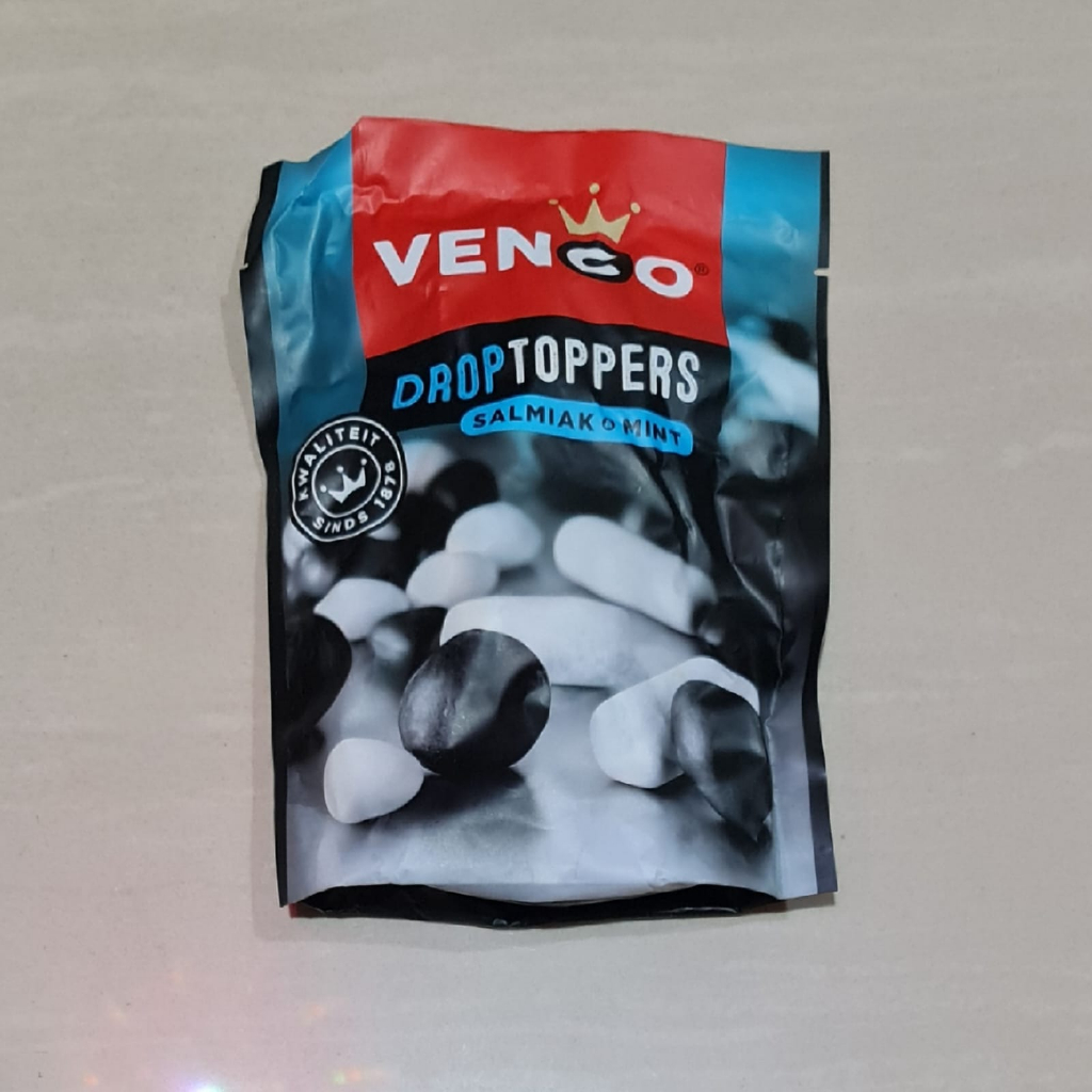 

Permen Venco Droptoppers Salmiak & Mint Salty Licorice 215 Gram