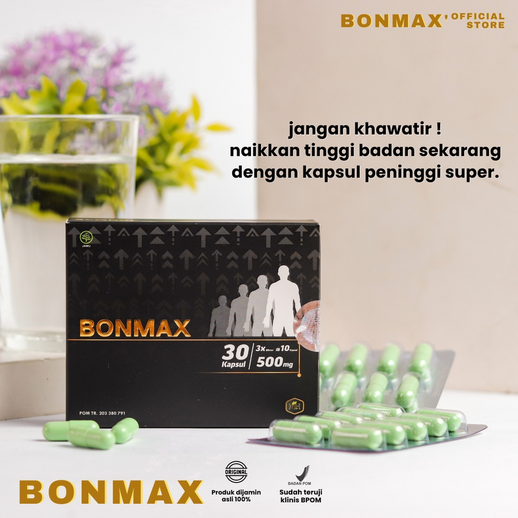 BONMAX KAPSUL PENINGGI HERBAL/ NAIK 5-15 CM/ BANTU TINGGIIN BADAN