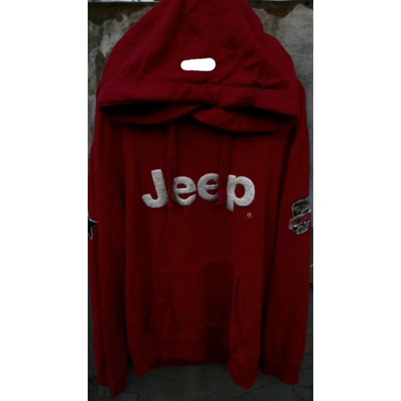 HOODIE VINTAGE JEEP MERAH FULLTAGE