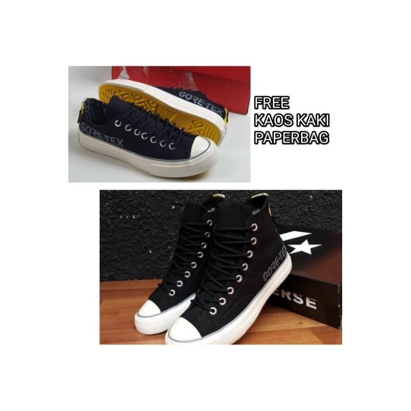 SEPATU CONV3RSE GORETEX BLACK WHITE HIGH&LOW QUALITY