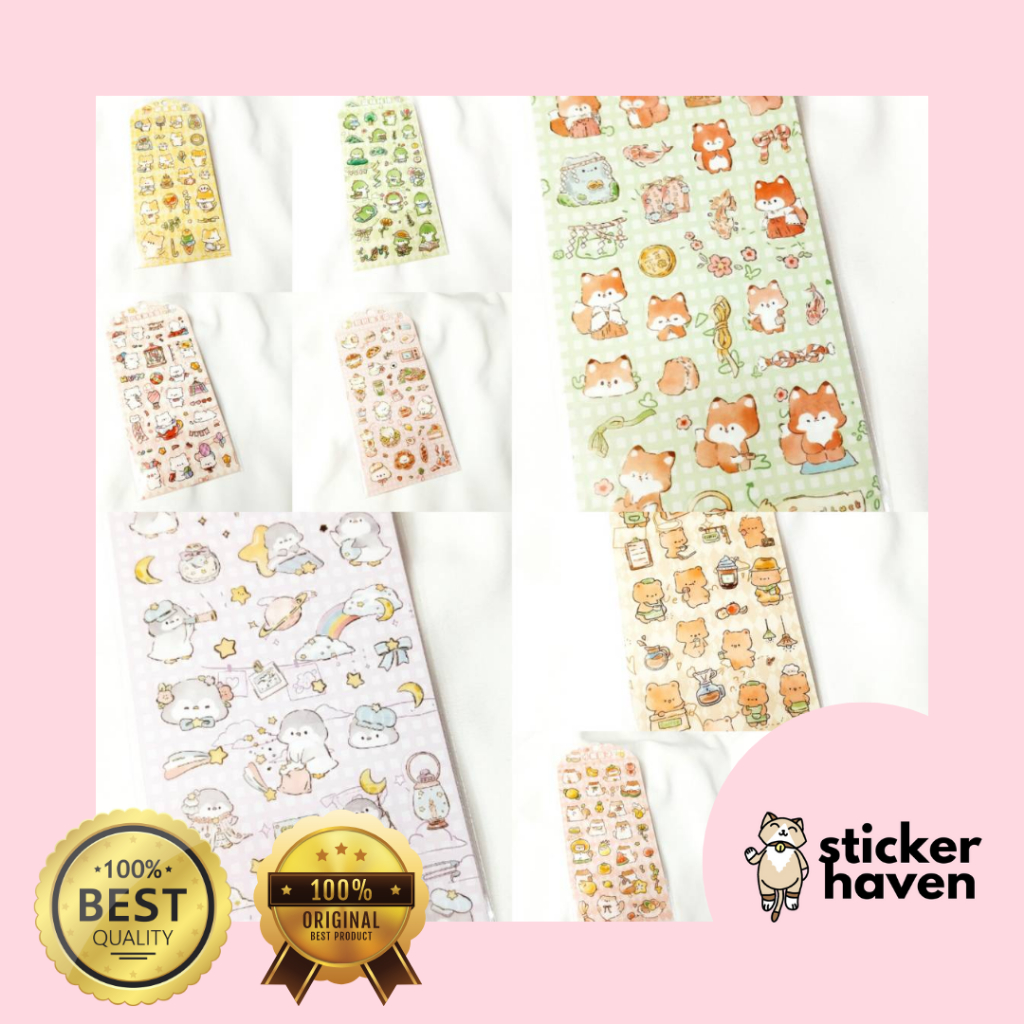 

[HAVEN SBY] Label Sticker Korea Anak-Anak Bergambar Hewan yang Menggemaskan Lucu scrapbook dan journalling