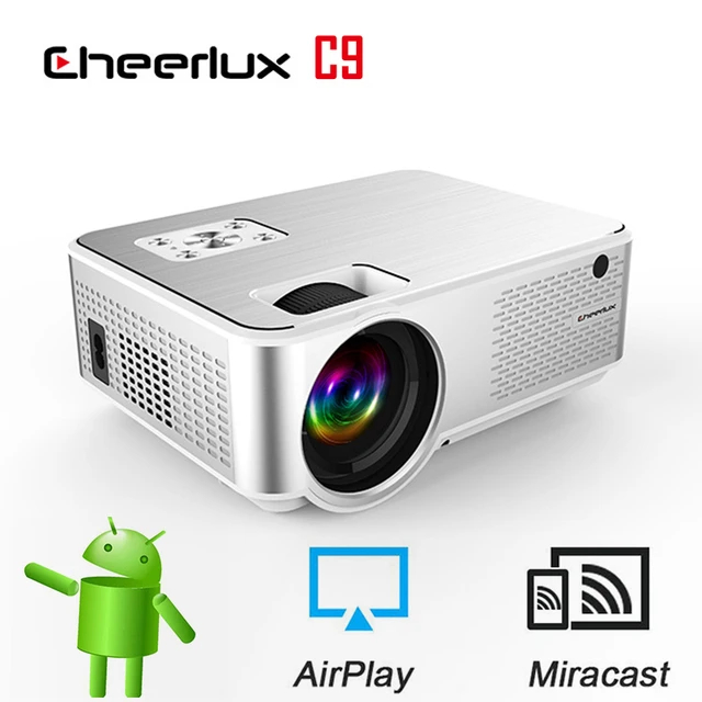 Proyektor Cheerlux C9 Mini LED Proyektor C9 2800 Lumens dengan TV tuner
