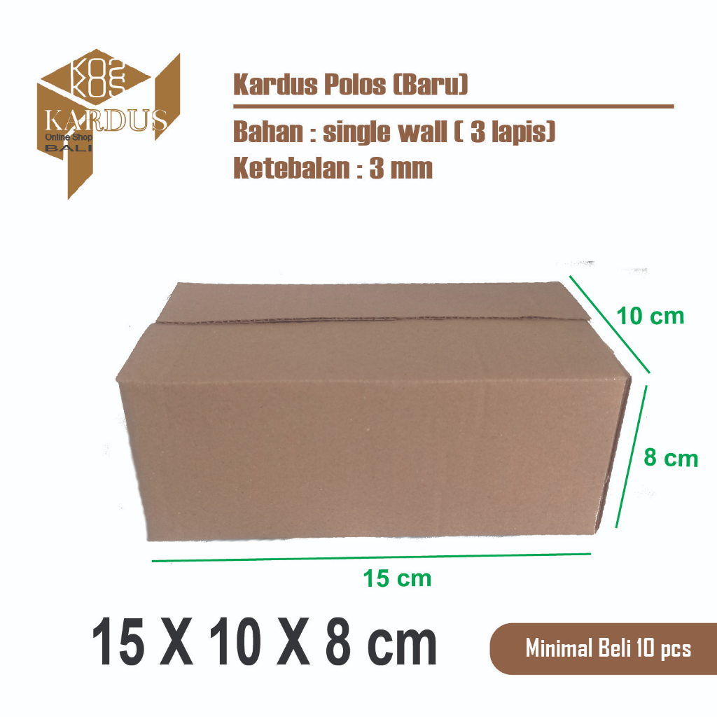 

Kardus packing polos / Kotak / Box 15x10x8