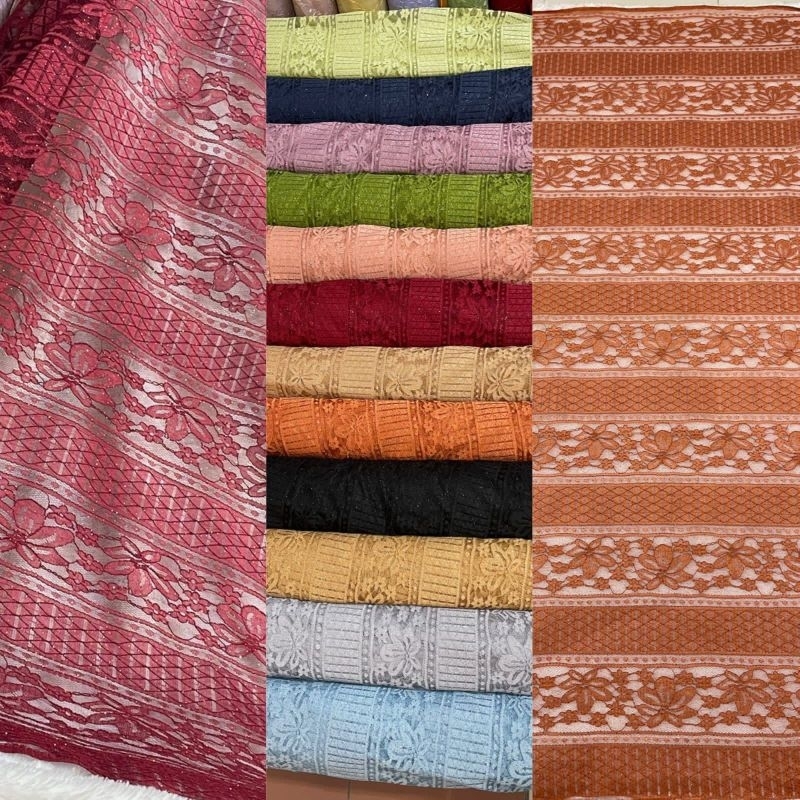 Kain/Brukat Malika Polos Dan Gliter New Murah /Bahan Brukat Malika Termurah Dan Berkualitas/Brukat C