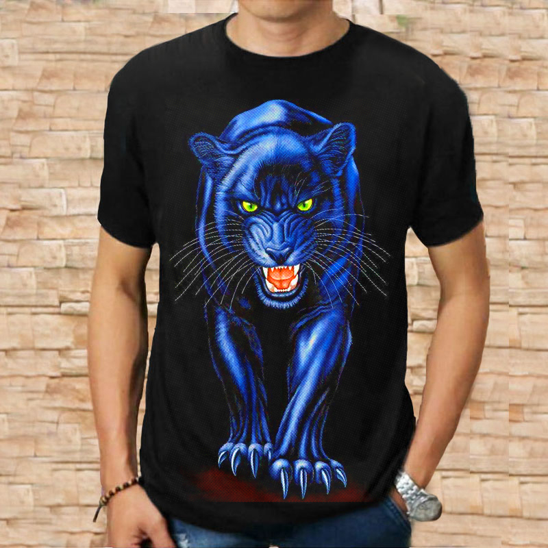 Kaos Distro Pria Macan Panther Biru / Tshirt Distro Pria / Kaos Pria Keren 3d / Kaos Pria Murah