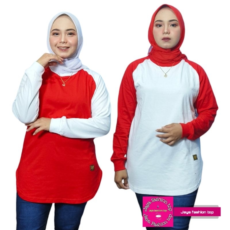 Kaos agustusan elegan katun terlaris atasan wanita oval cod barang adem baju muslim modern terbaru j