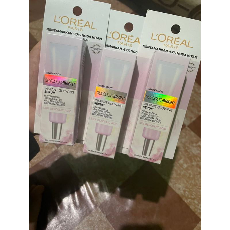 Bukan Preloved. NEW. Loreal Paris Glycolic - Bright Instant Glowing Serum 7,5ml