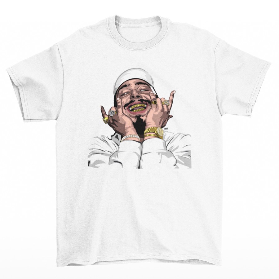 Kaos Band Pria Tomoinc Post Malone - Malone Vector