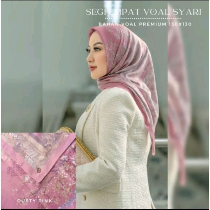 Hijab segiempat motif newyork plat gold B