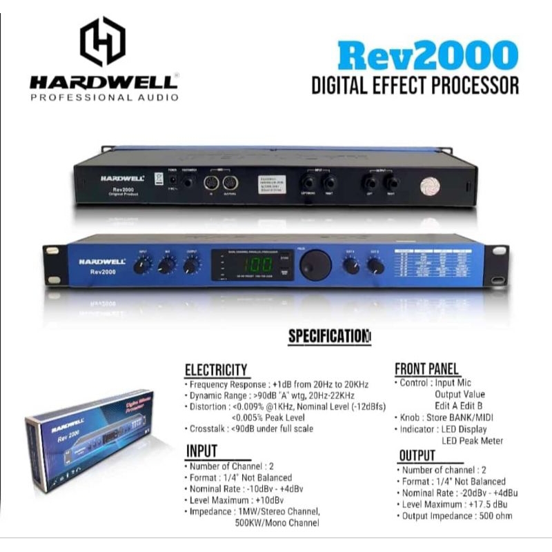 Efec Vocal Hardwell Rev2000 Rev 2000 Digital Effect Rev-2000 Efek Vocal