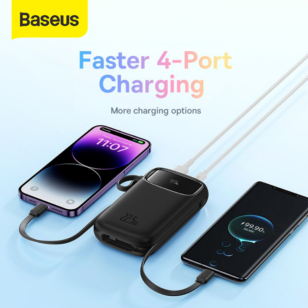 Baseus Qpow2 22.5W Fast Charging Power Bank Dual-cable Type-C PD QC SFC