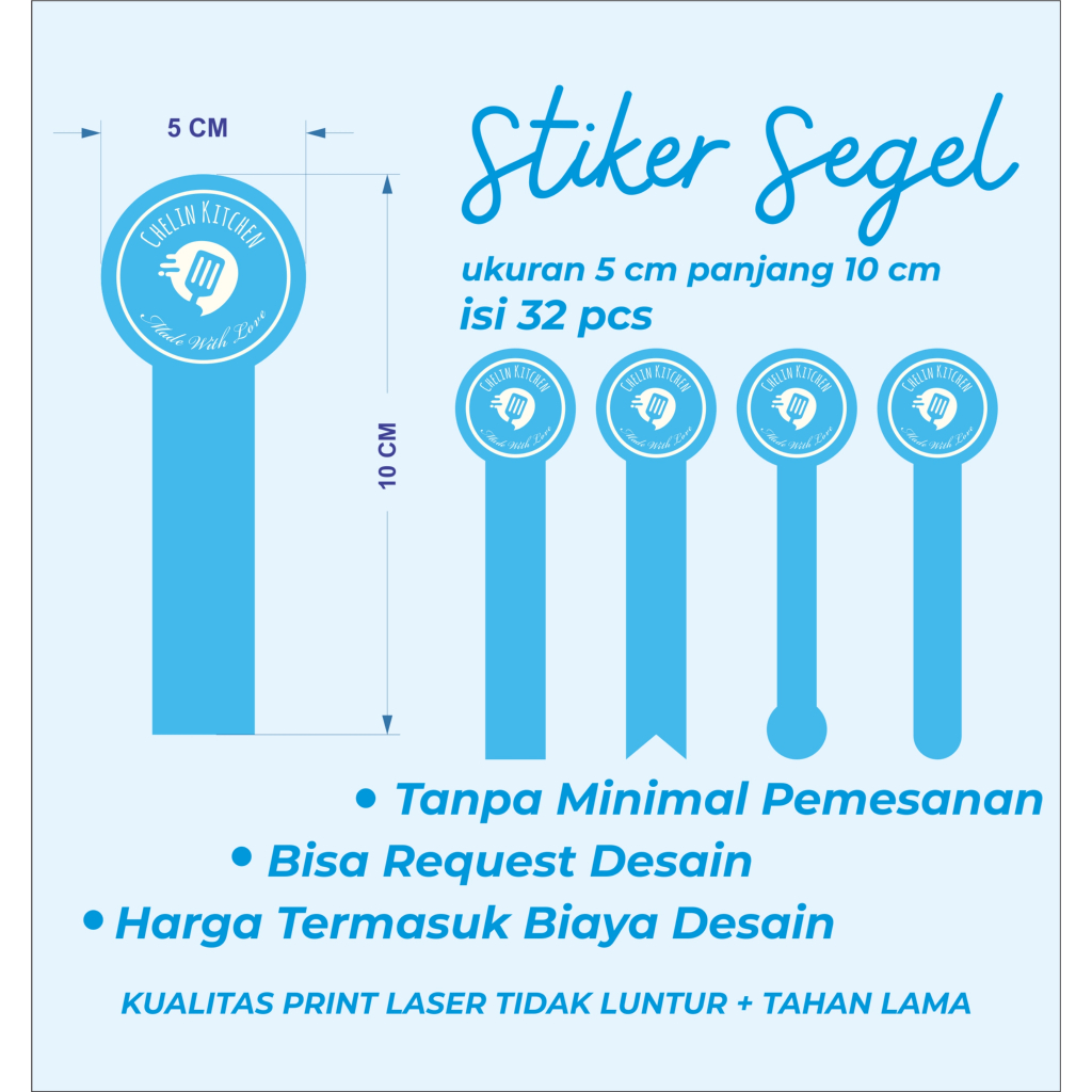 

32 PCS STIKER SEGEL UKURAN 5 CM