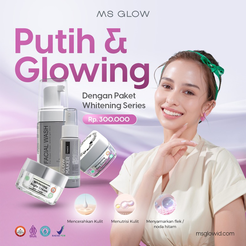(GIFT TAS) PAKET WHITENING MS GLOW