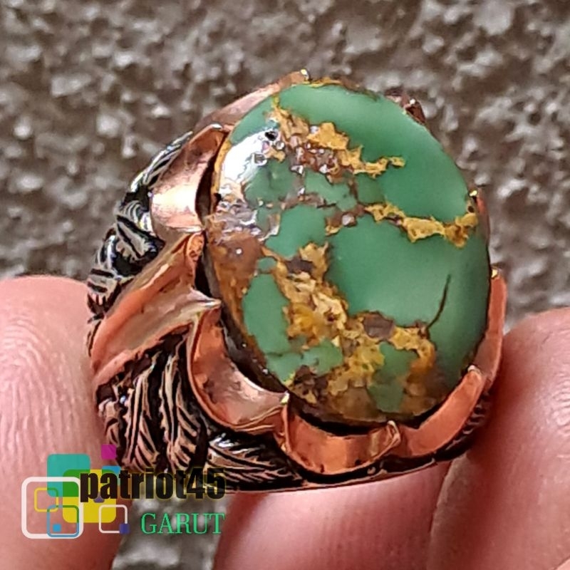 CINCIN PERAK PIRUS PERSIA IJO MOTIF SERAT EMAS bukan mesir hubei xinjiang bacan doko palamea giok pa