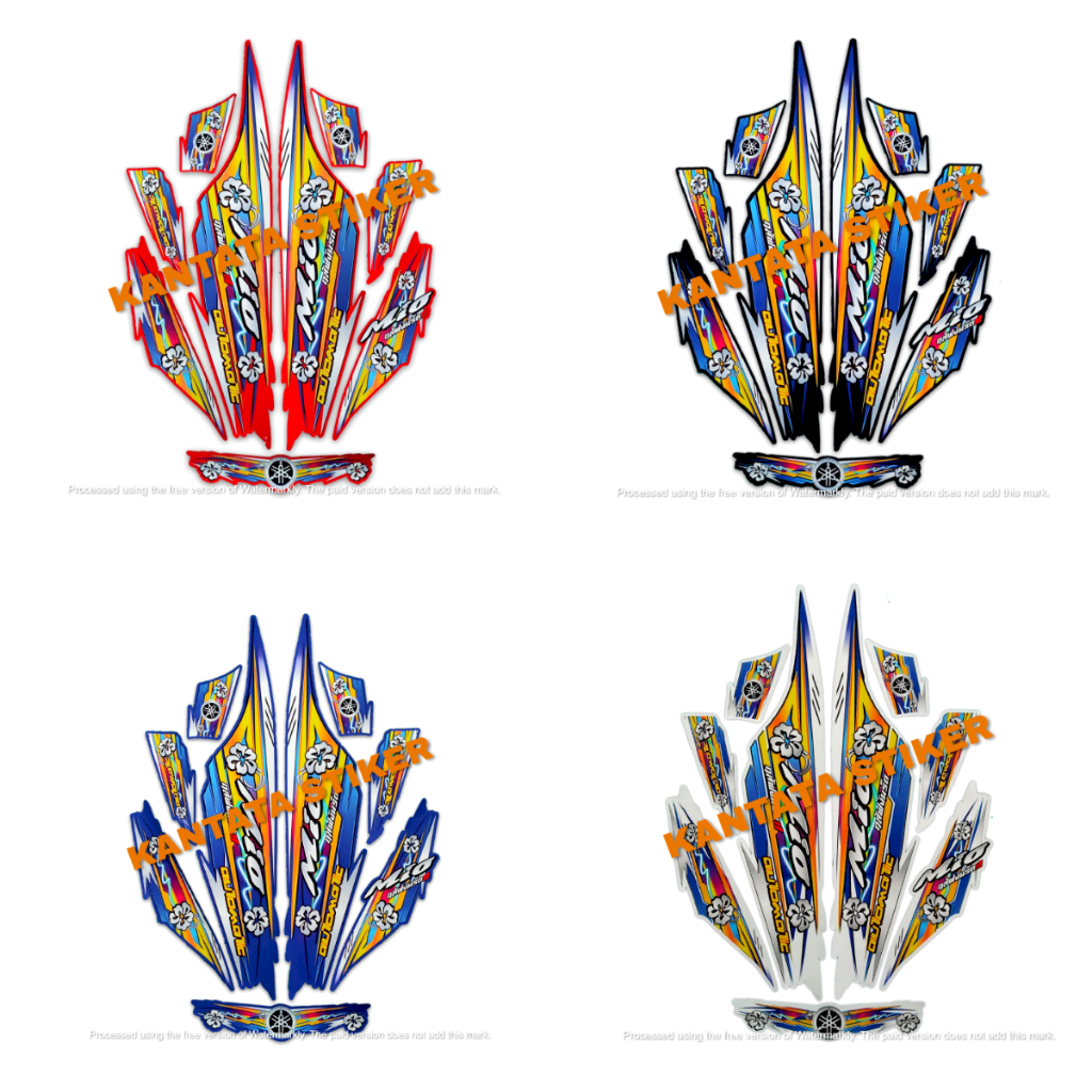 STIKER STRIPING LIS LES BODY MOTOR YAMAHA MIO SPORTY / MIO SMILE VARIASI THAILAND 3 STANDAR FULL SET