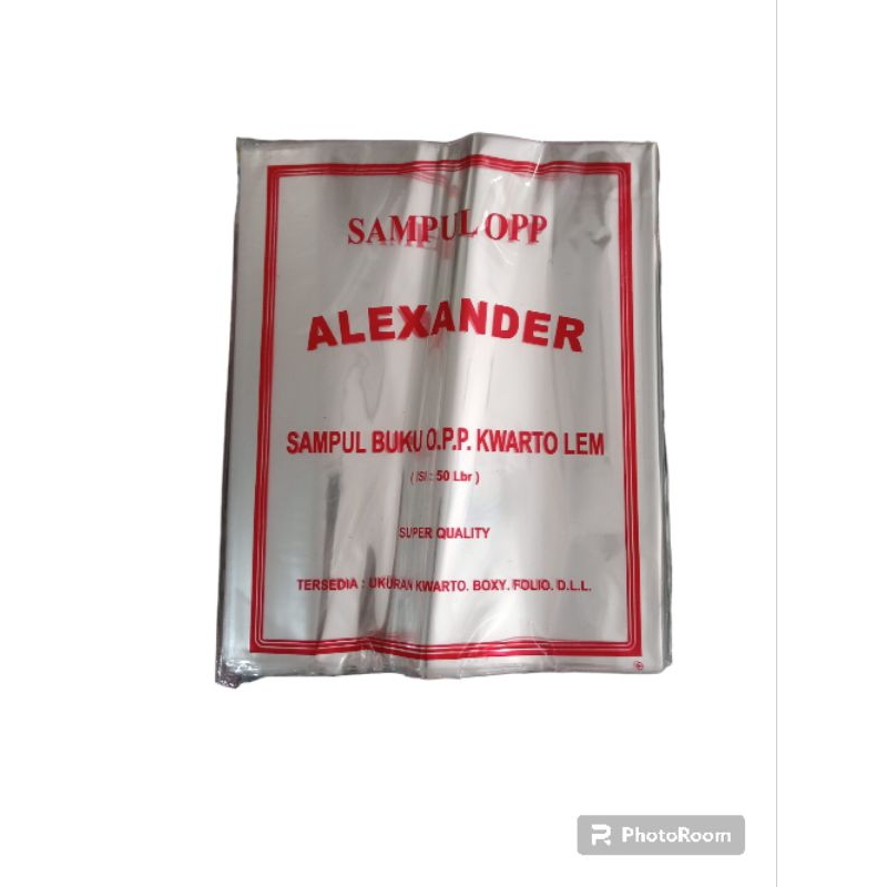 

TOKO RAHAYU - ALEXANDER SAMPUL BUKU PLASTIK OPP QUARTO 1 PAK ISI 50 LEMBAR
