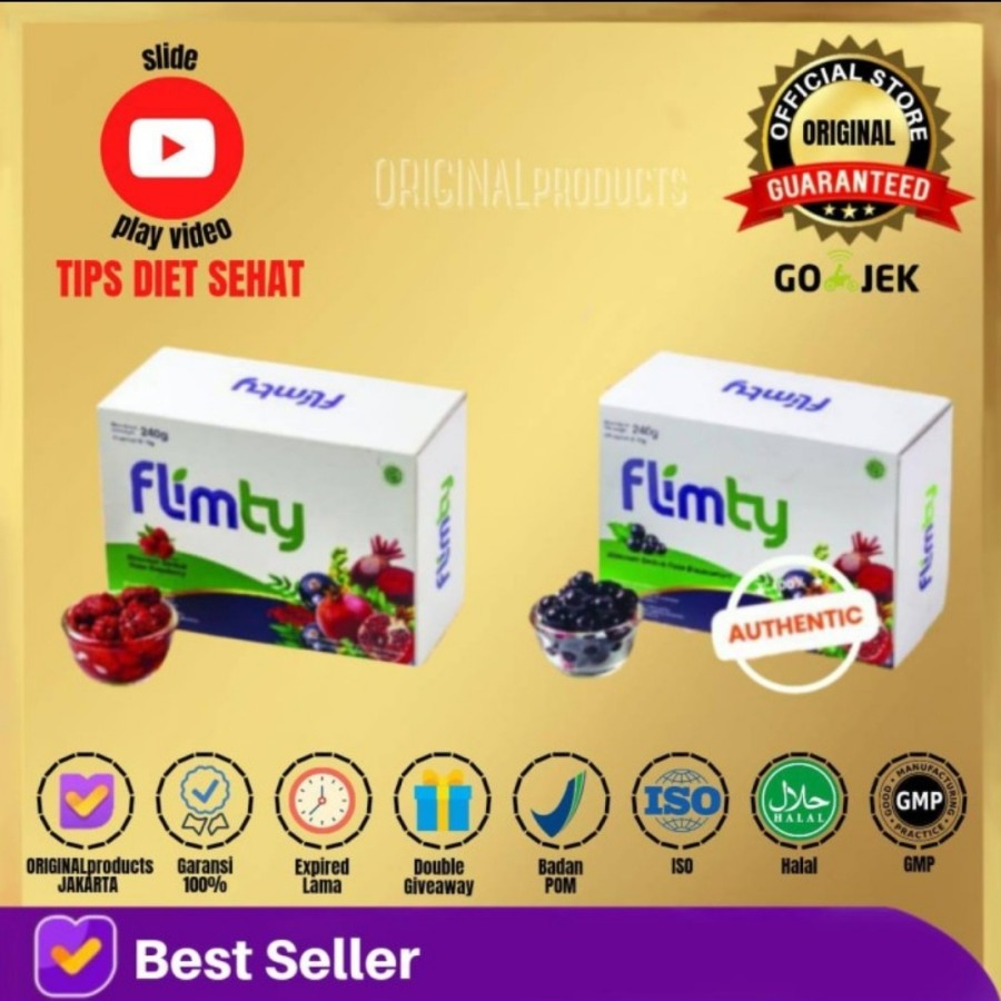 

FLIMTY 1 DUS 30 BOX DIET SEHAT KURUS HALAL FIBER BPOM GROSIR ORIGINAL