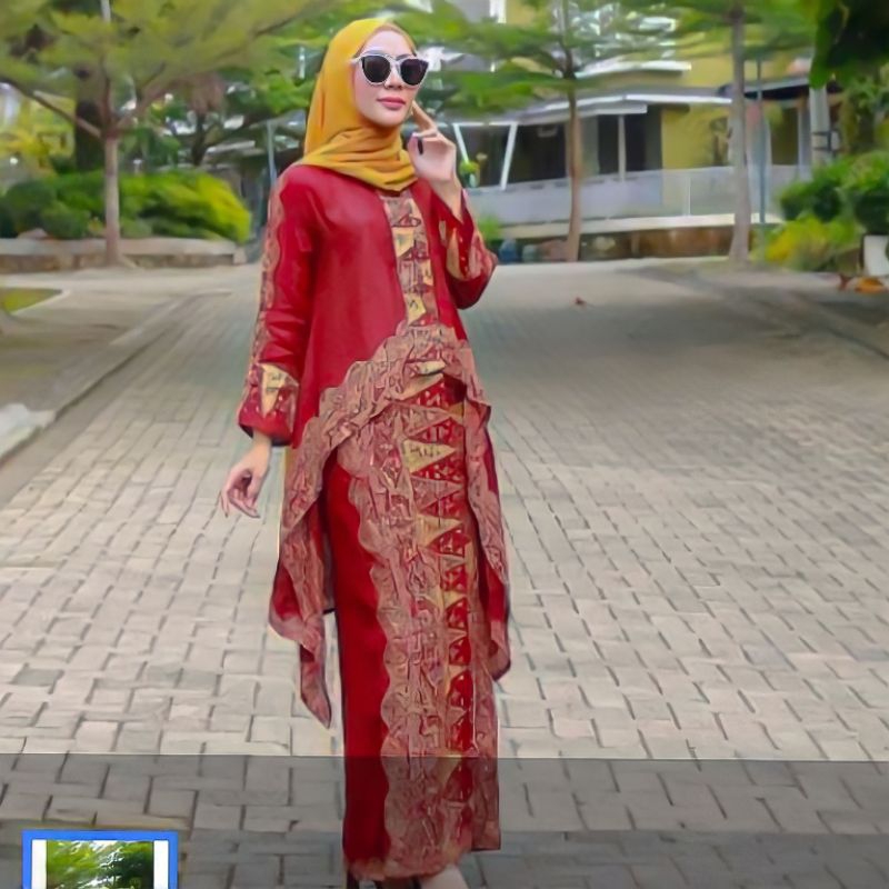 SETELAN BATIK JUPRI SET MELAYU ARUNA setelan jupri kosongan set kaftan tunik aruna