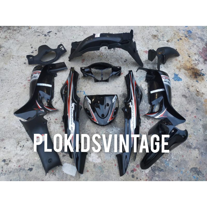 PAKET FULL BODY HALUS BODY KASAR SUZUKI SMASH NEW HITAM SET STRIPING
