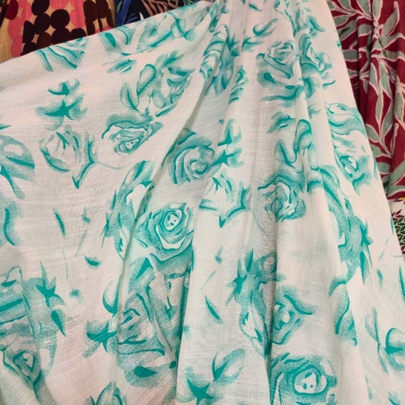 kain silky motif - bahan katun silky - bahan mukena - kain