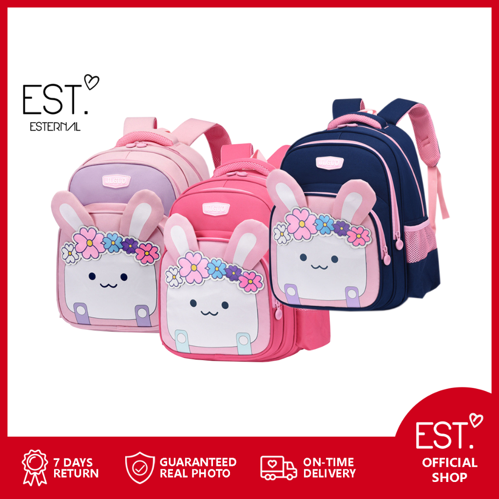 ESTERNAL - Tas Anak Ransel Sekolah Square Rabbit