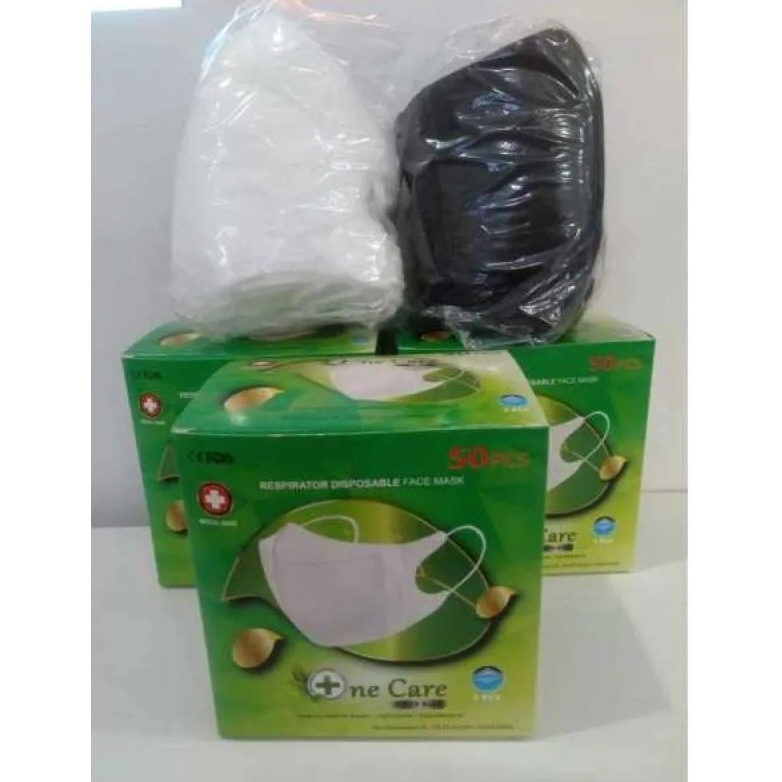 MASKER DUCKBILL ONE CARE 4 PLY DISPOSABLE FACE MASK ISI 50 PCS