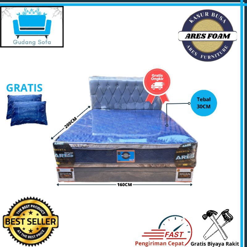 Bedset Divan dan Kasur Busa tebal 30CM / Bedset Ukuran 160x200 Murah Gratis Ongkir