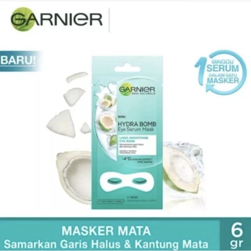 Garnier HydraBomb Brightening Eye Mask Serum (Masker Mata | Samarkan Lingkatan Hitam &amp; Kantung Mata)