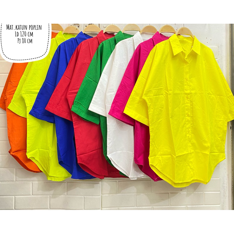 kemeja import katun poplin wanita