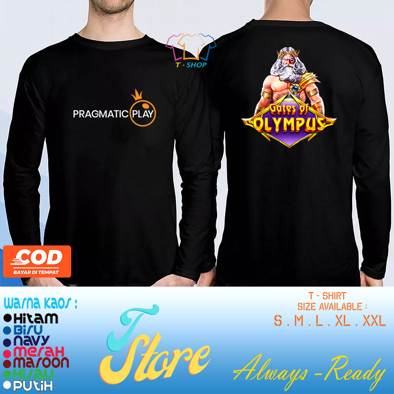 Kaos Lengan Panjang Slot Gates Of Olympus Pragmatic Play Baju Game Baju Distro Terlaris