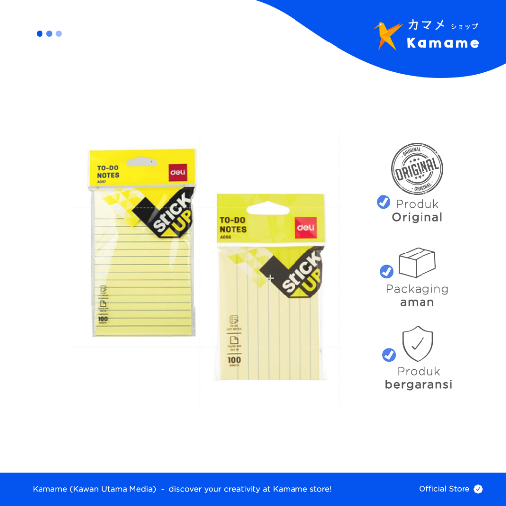 

Deli Notes to do list 152x101mm 6 × 4 Inch 100 Sheets perekat kuat tahan lama warna neon eye A007-A006