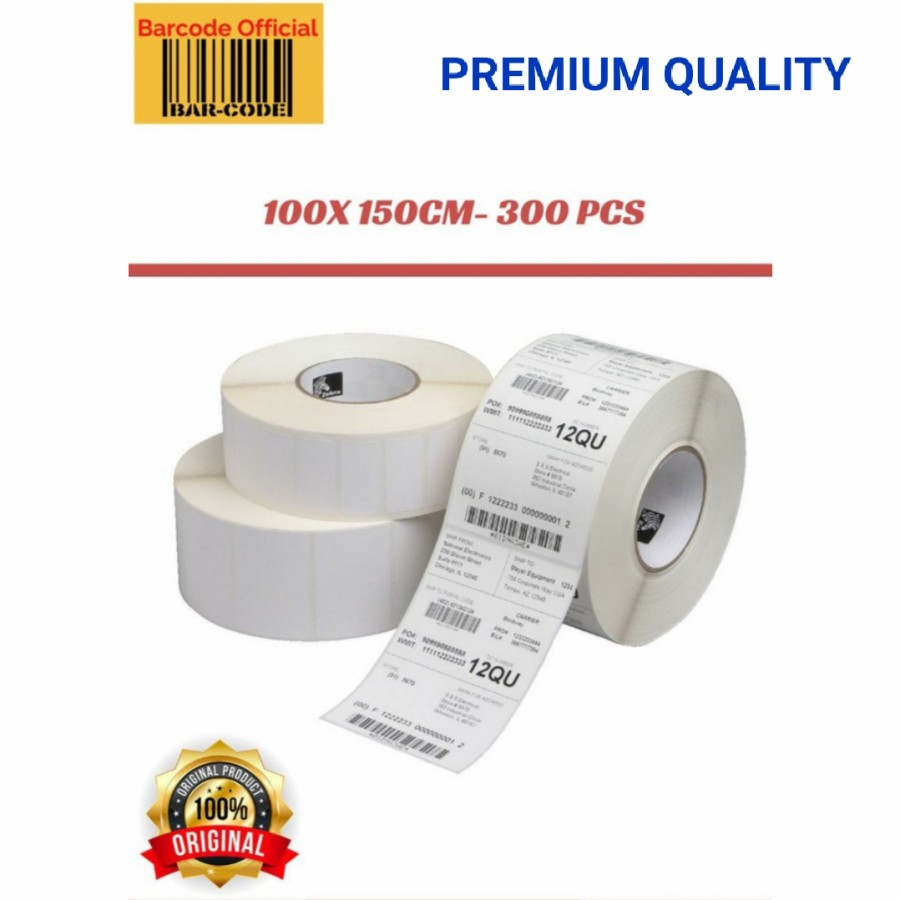 

LABEL BARCODE 100 X 150 mm KERTAS STICKER LABEL THERMAL 300 pcs RB9