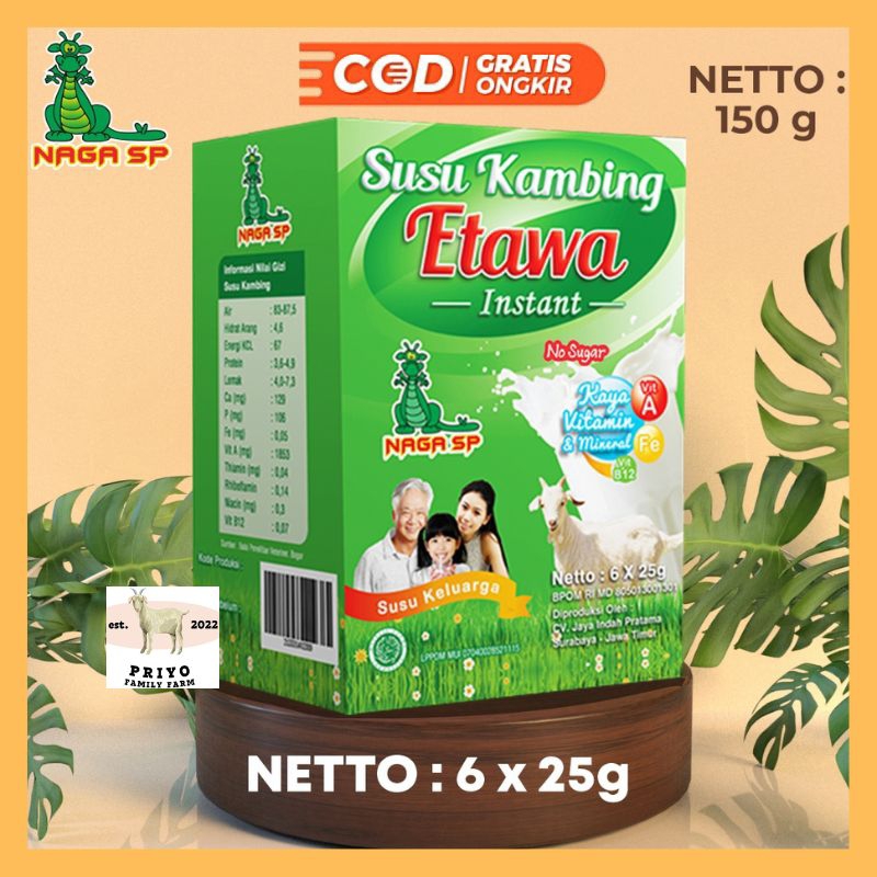 

Susu Kambing Etawa Naga SP 150 Gram Sachet ( No Sugar ) Kualitas Terbaik Vitamin Tubuh Penambah Nafsu Makan Anak Penggemuk Badan Dewasa Pria Wanita