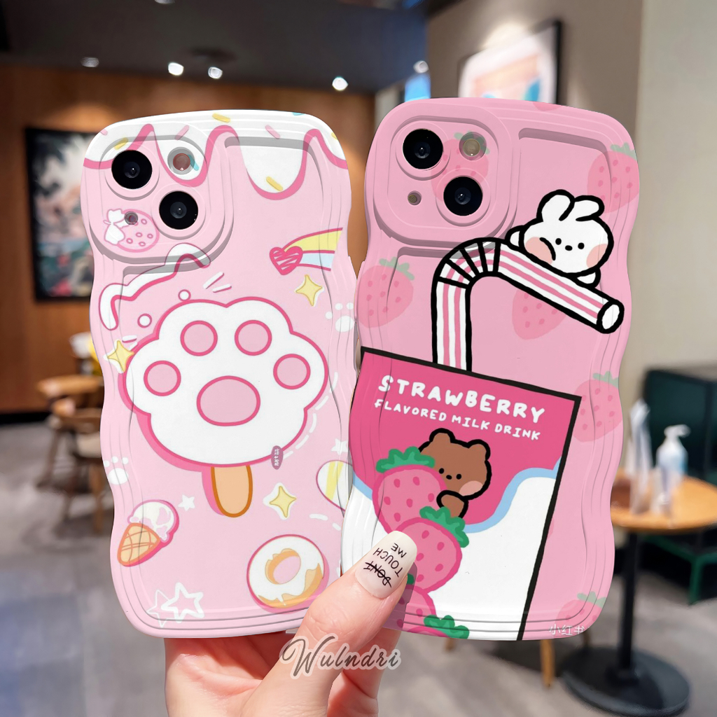 Case Gelombang Bening Cocok Untuk Tipe Hp Oppo Vivo Xiaomi Infinix Realme / Case Silikon Motif  #Nc1