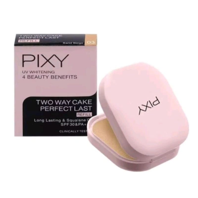 Pixy UV Whitening Two Way Cake Perfect Last Bedak Refil 03 Sand Beige 9g