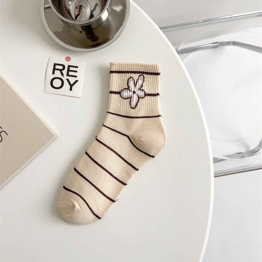 BV.ID KK1116 Kaos Kaki Panjang Motif Beruang Brown Cute Lucu Socks Karakter Ankle Korean