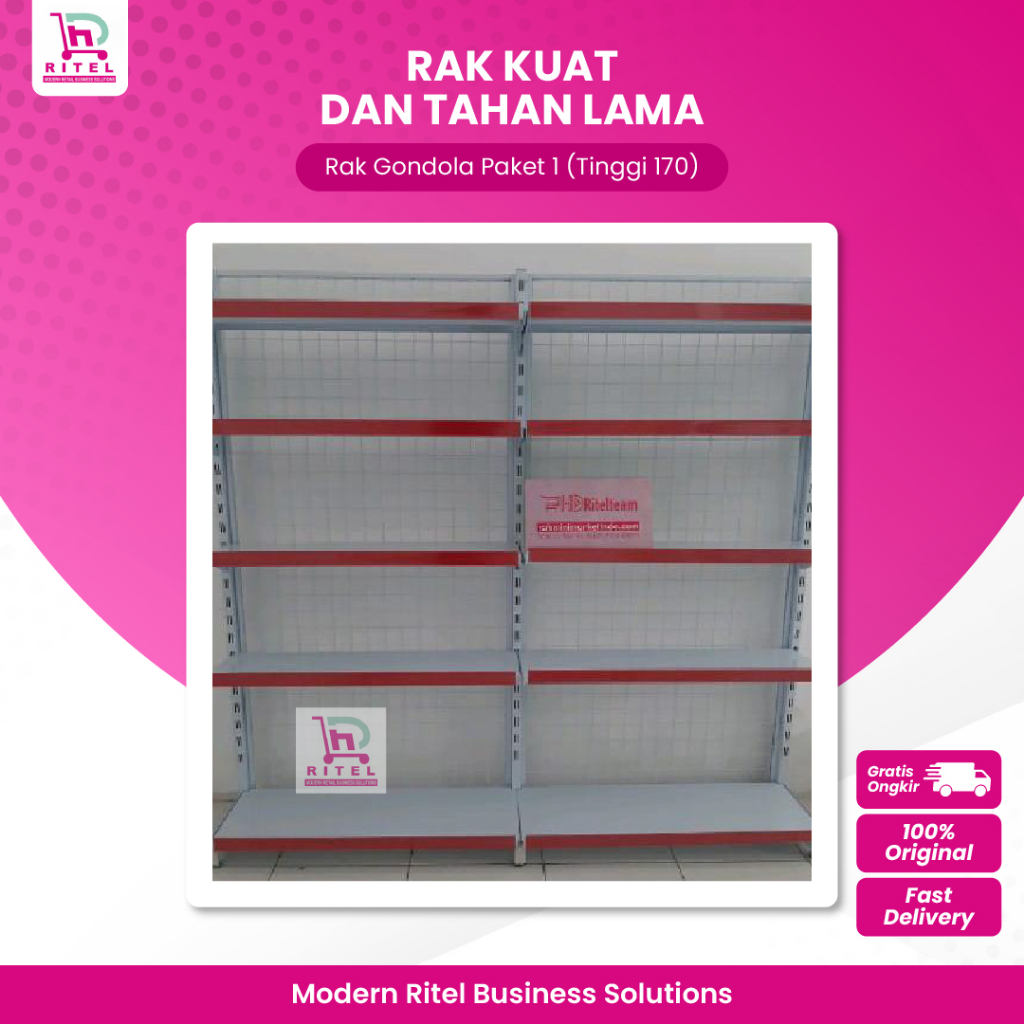 Perlengkapan Toko Rak Snack Susun Gondola Minimarket Harga Reseller Paket 1 Tinggi 170 Cm Terlaris -