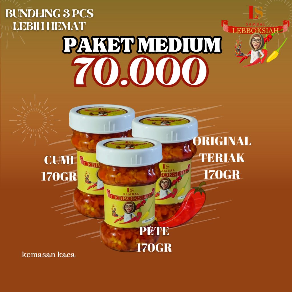

LEBBOKSIAH - KEMASAN MEDIUM 170gr 3PCS ORIGINAL/CUMI/PETE