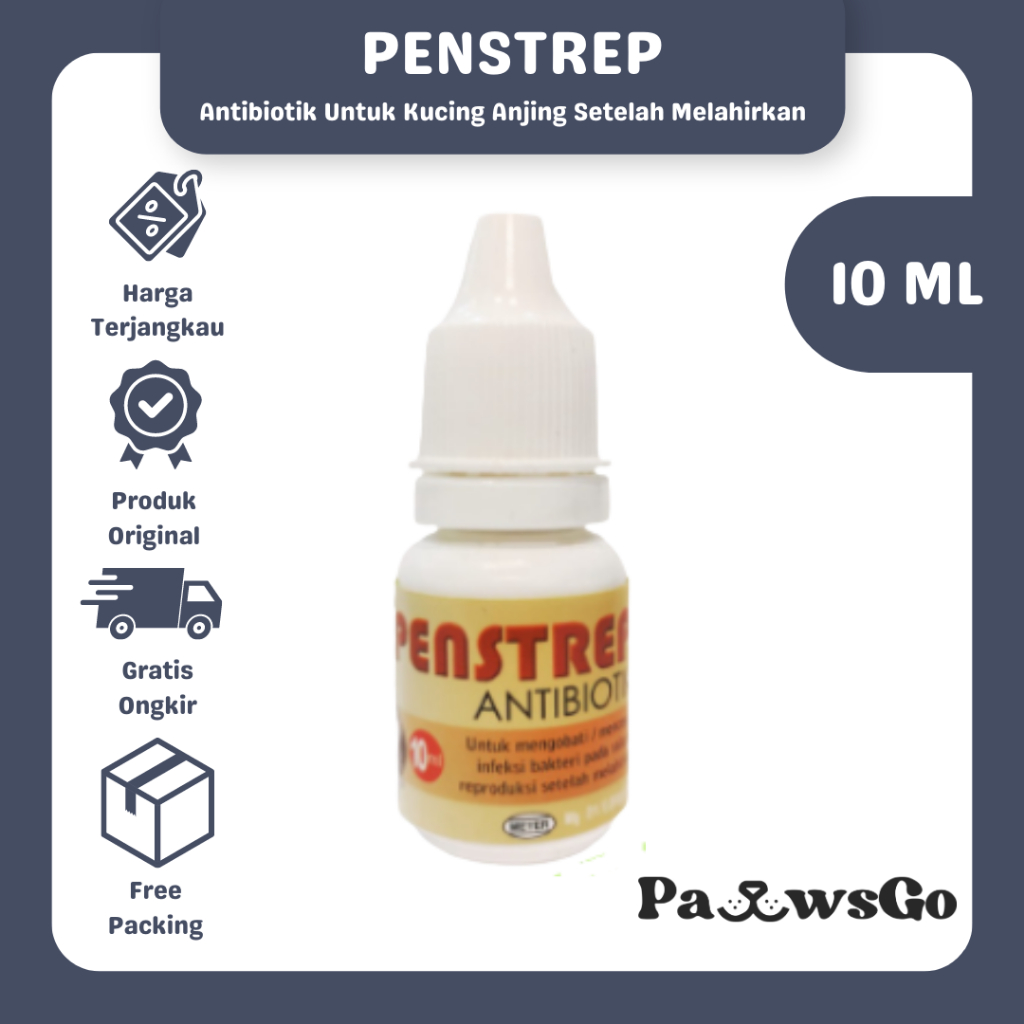Penstrep 10ml - Antibiotik Kucing Anjing Setelah Melahirkan - BTM