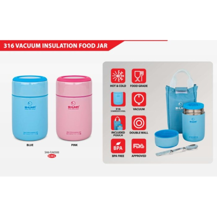 New Foodjar Termos Bekal-Rantang-Lunch Box Shuma 500 ml SHUMA Lunch Box 500ML SUS 316 Stainless Stee