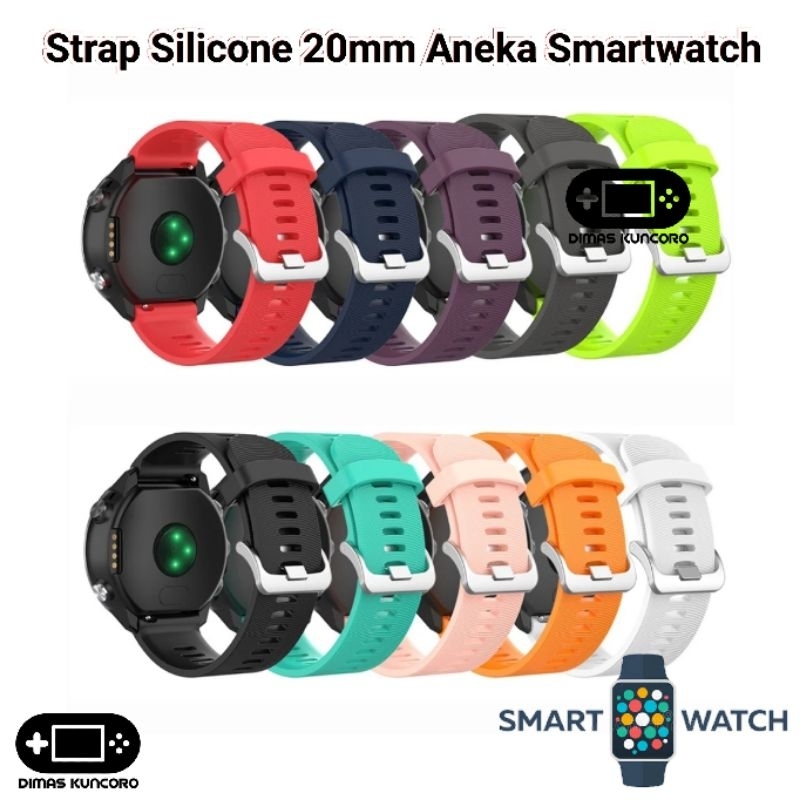 Strap Silicone 20mm aukey sw-1 smartwatch 1 fitness tracker 12 ls02 silikon tali jam tangan