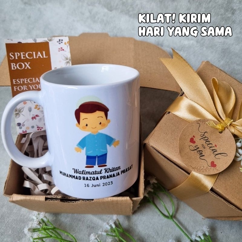 Hadiah Sunatan Mug Custom / Kado Khitan / Hampers Khitanan