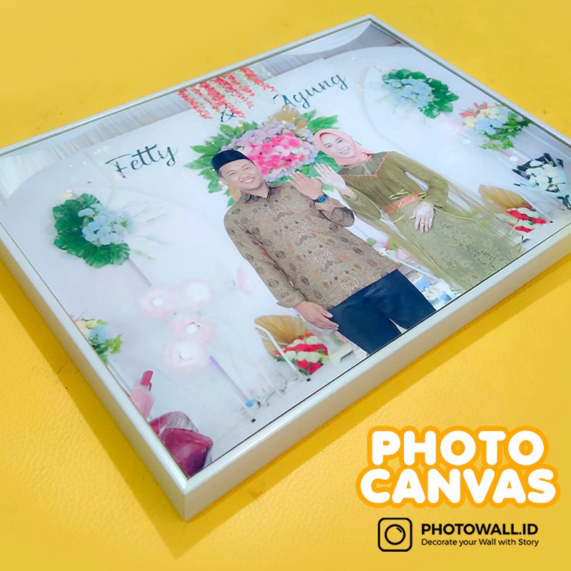 Cetak Foto Bingkai 8r 10r 12r Kanvas plus Bingkai Photowall Tinggal Tempel