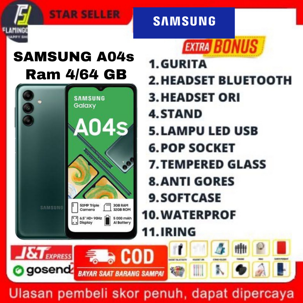 SAMSUNG GALAXY A04s RAM 4/64GB GARANSI RESMI SAMSUNG SEIN